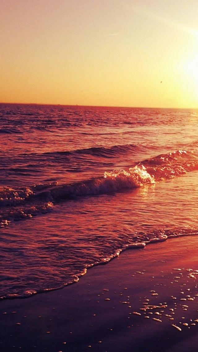ゴールデン夕日の海の波 ロック画面の壁紙画像ボールドウィンヒカルスイート Hdの携帯電話の壁紙 風景 壁紙