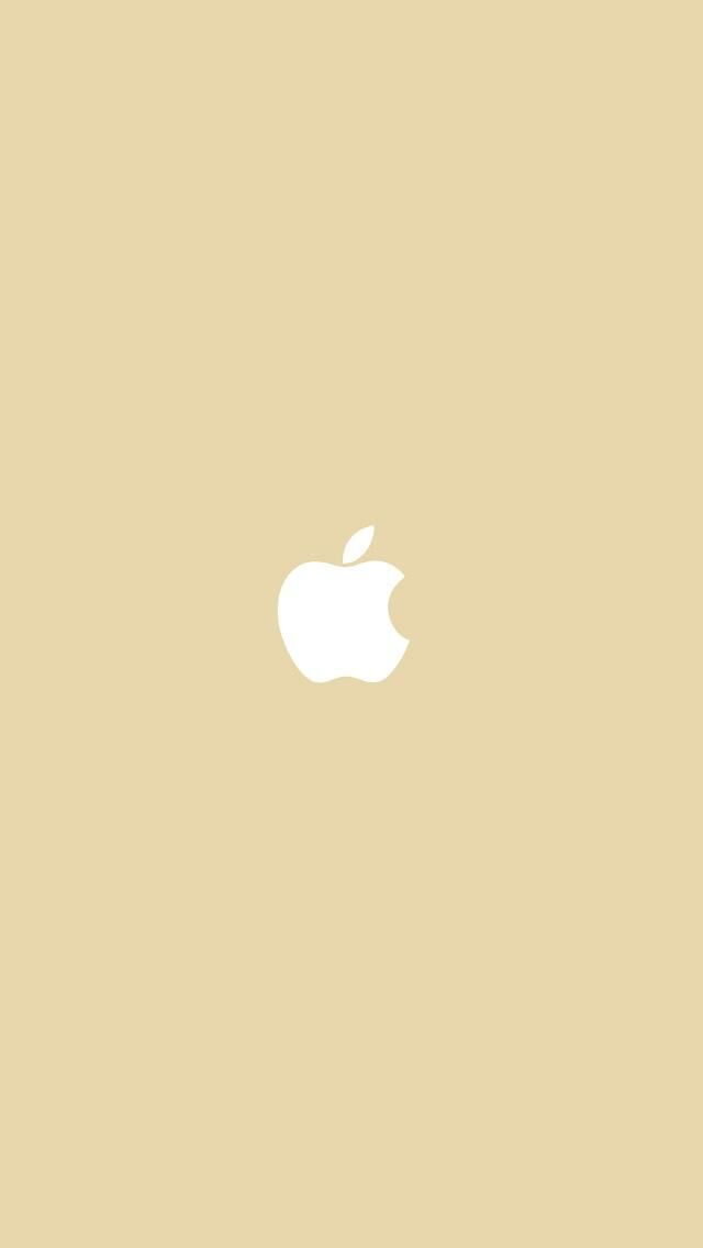 Appleロゴの濃い黄色の背景 ロック画面の画像 Hdの携帯電話の壁紙 看板三次元壁紙 壁紙