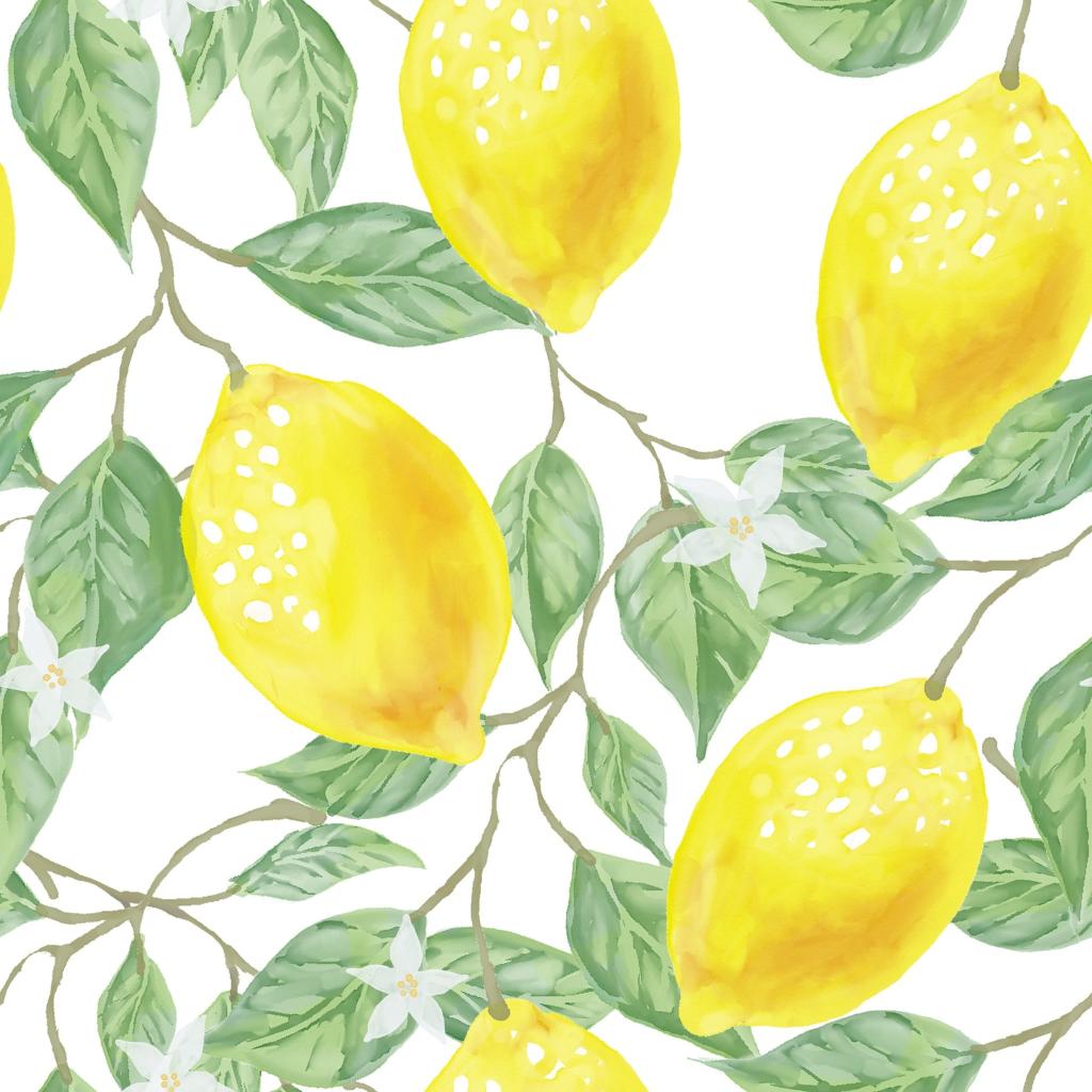 テキスタイル ファブリック 葉 緑 黄色 レモン 果物 高精細の壁紙写真かわいいい韓国 入力材料 壁紙