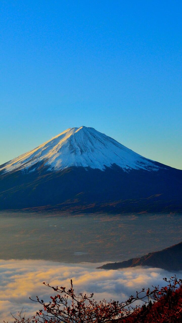日本の有名な富士山 ロック画面の画像 紫のhd壁紙携帯電話の壁紙 風景 壁紙