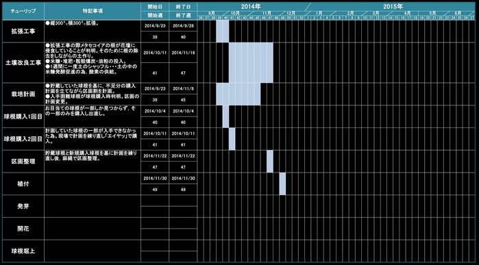 チューリップ2015-2015栽培計画