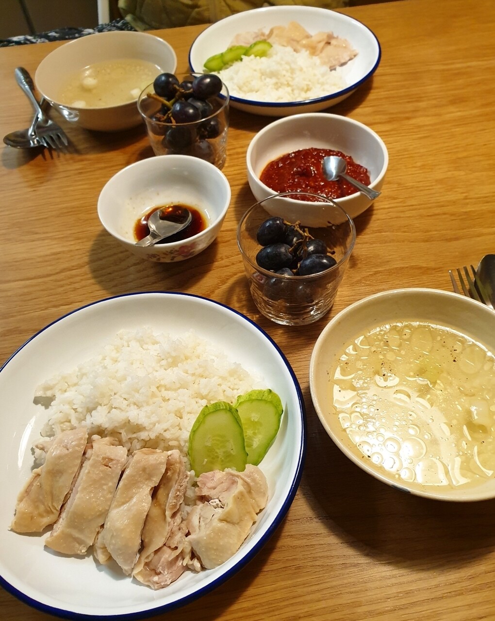 旅行気分で海南チキンライス むくげの花