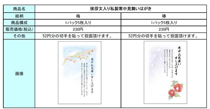 日本郵便 郵便局の挨拶文入り寒中見舞いはがき 喪中はがき 寒中見舞いなど無料テンプレート