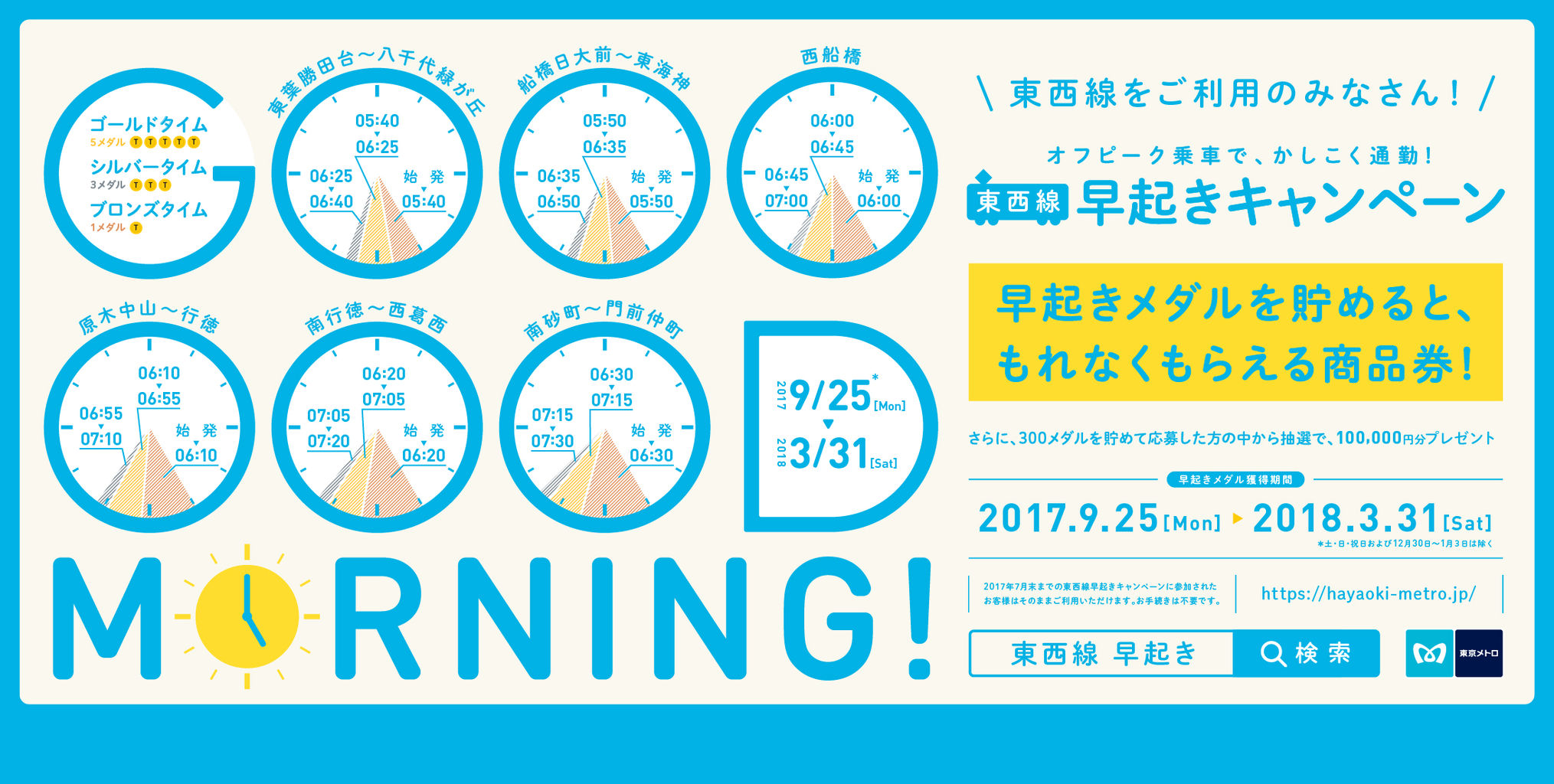 東京メトロ 東西線早起きキャンペーン を通年で実施中 イベント グッズ情報室