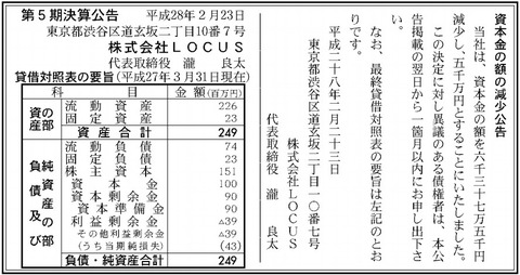 LOCUS_決算