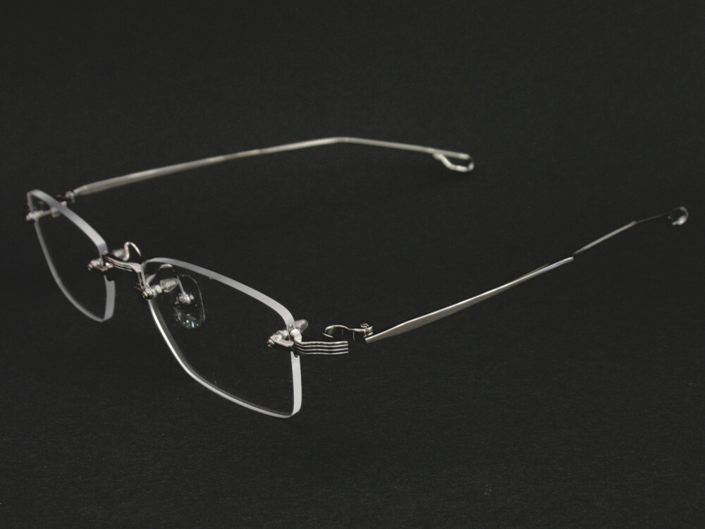 999.9】レンズ縦幅浅めシンプルスクエアリムレス【TW-21T】 : メイドが