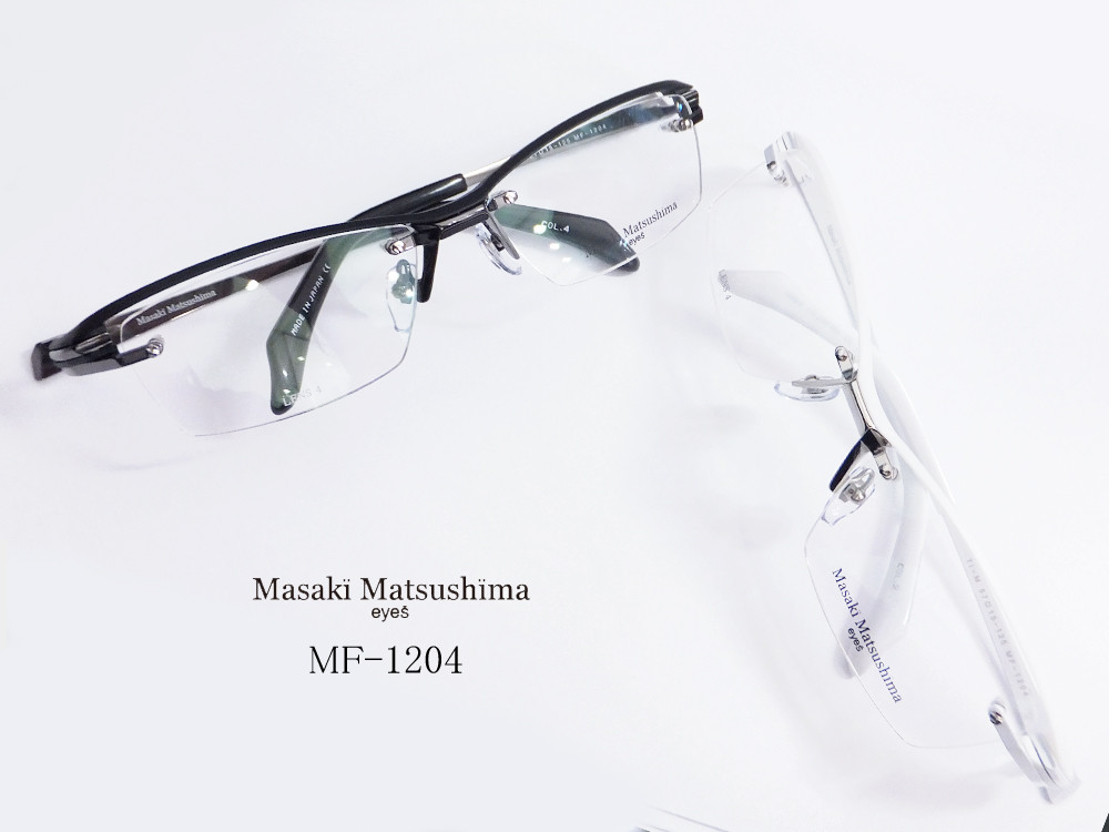 マサキマツシマ メガネ MF-1204 シルバーフレーム 専用ケース付-