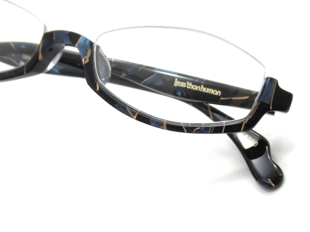 ◆2.6万！レスザンヒューマン time52 お洒落 メガネ 日本製 鯖江製 アンダーリム Hamaya less than human Encore TIME 52