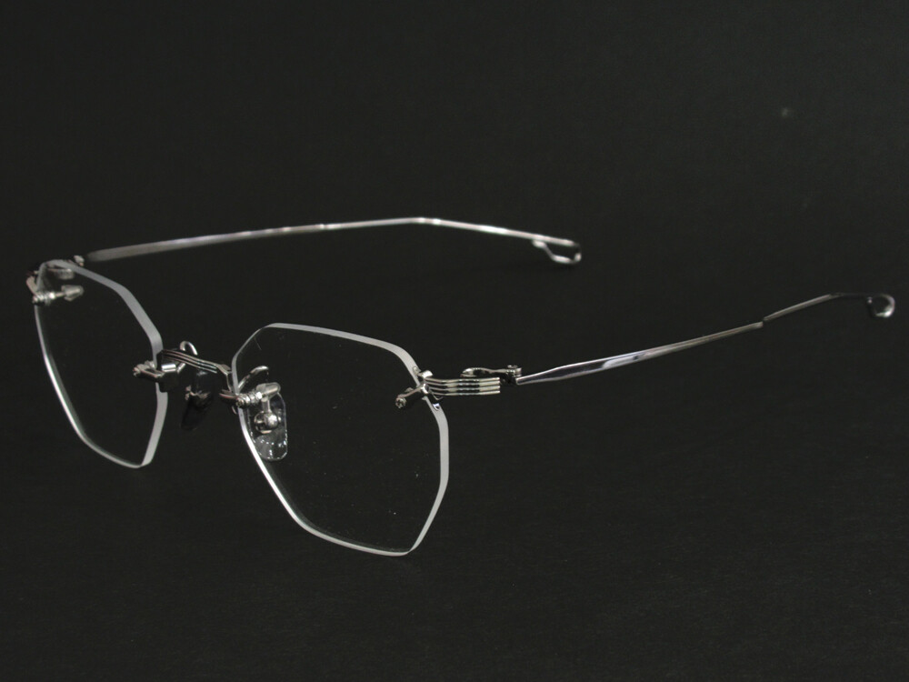 999.9】レンズ縦幅深めの多角形 シンプルリムレス【TW-20T】 : メイド