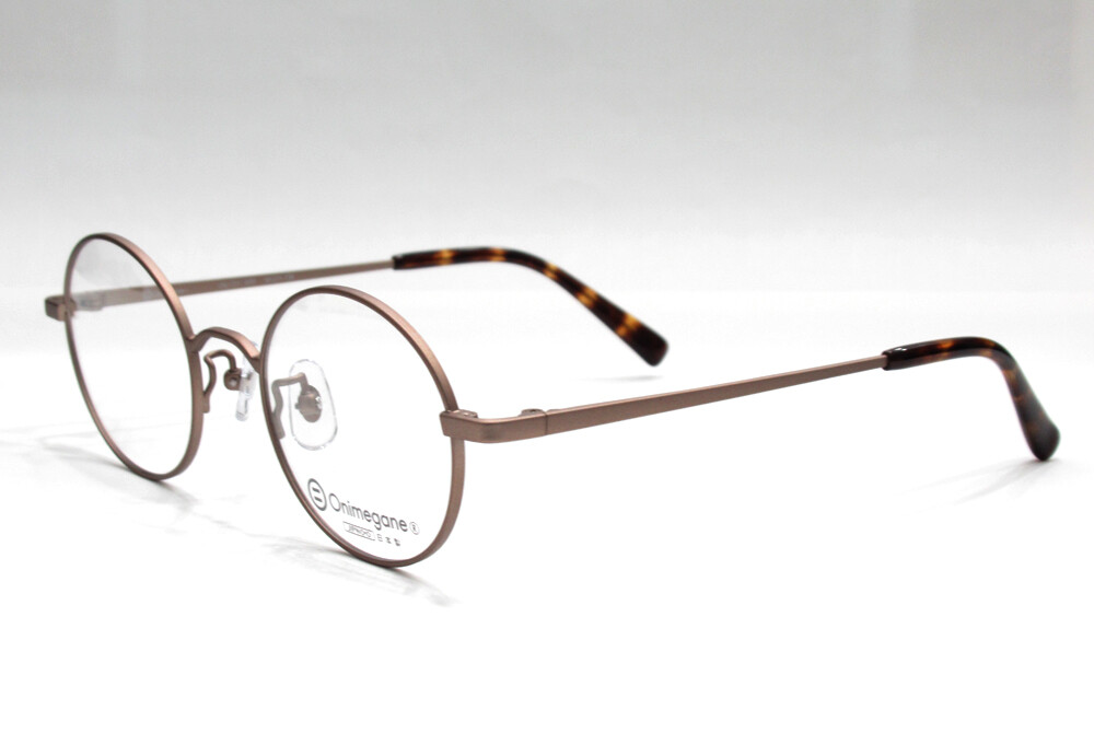 Onimegane/OG-7211】ふんわりと優しいマットブラウンの丸メガネ