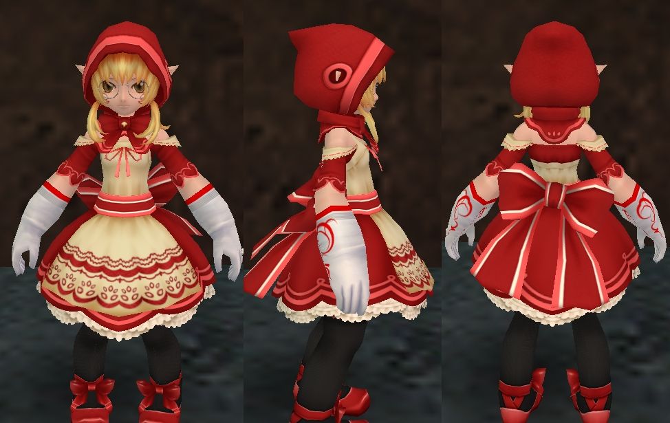 赤ずきんちゃん装備セットを白と黒で染色なのだ メルメルダイアリー 赤ずきんちゃん装備セットを白と黒で染色なのだ メルメルダイアリー