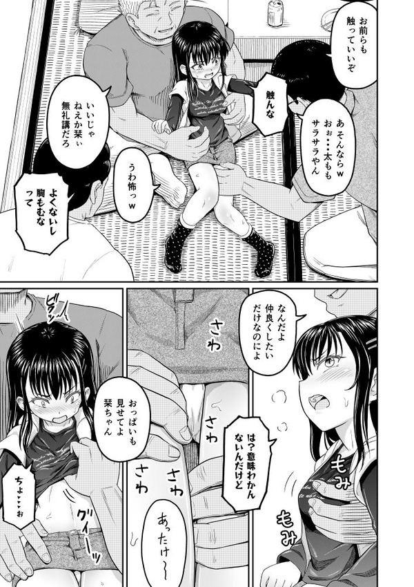 【エロ漫画】学校から帰宅したロリカワ少女が父親の友人達に襲われて輪姦されちゃう・・・