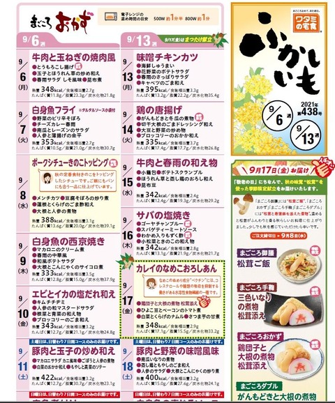 ﾜﾀﾐ宅食ﾒﾆｭｰ210912