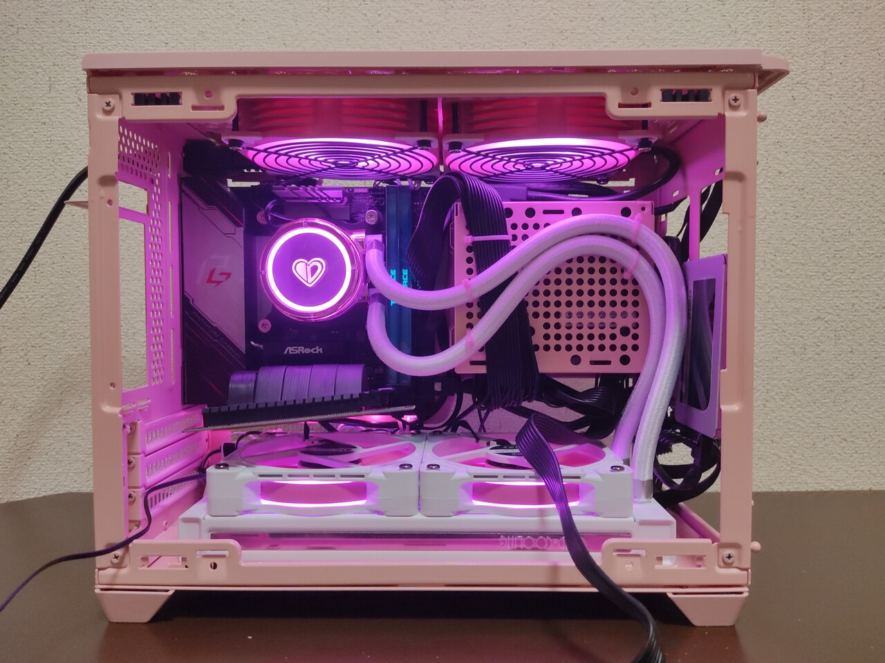 自作PC メタリックピンク ウレタン塗装ケース 【公式通販】