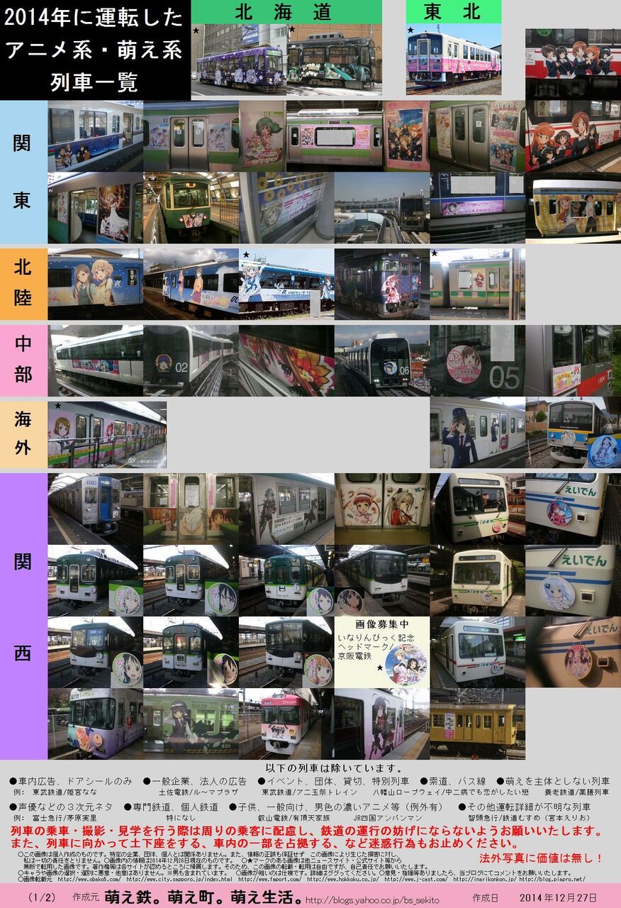 画像 14年に運転されたアニメ系 萌え系 列車一覧 完成版 萌え鉄 萌え町 萌え生活