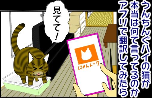 うんちんぐハイの猫が 本当は何て言ってるのか アプリで翻訳してみたら 猫語翻訳アプリ にゃんト ク メンコスケダモノ 猫3匹とゲーマーのもふもふ生活漫画絵日記 Powered By ライブドアブログ
