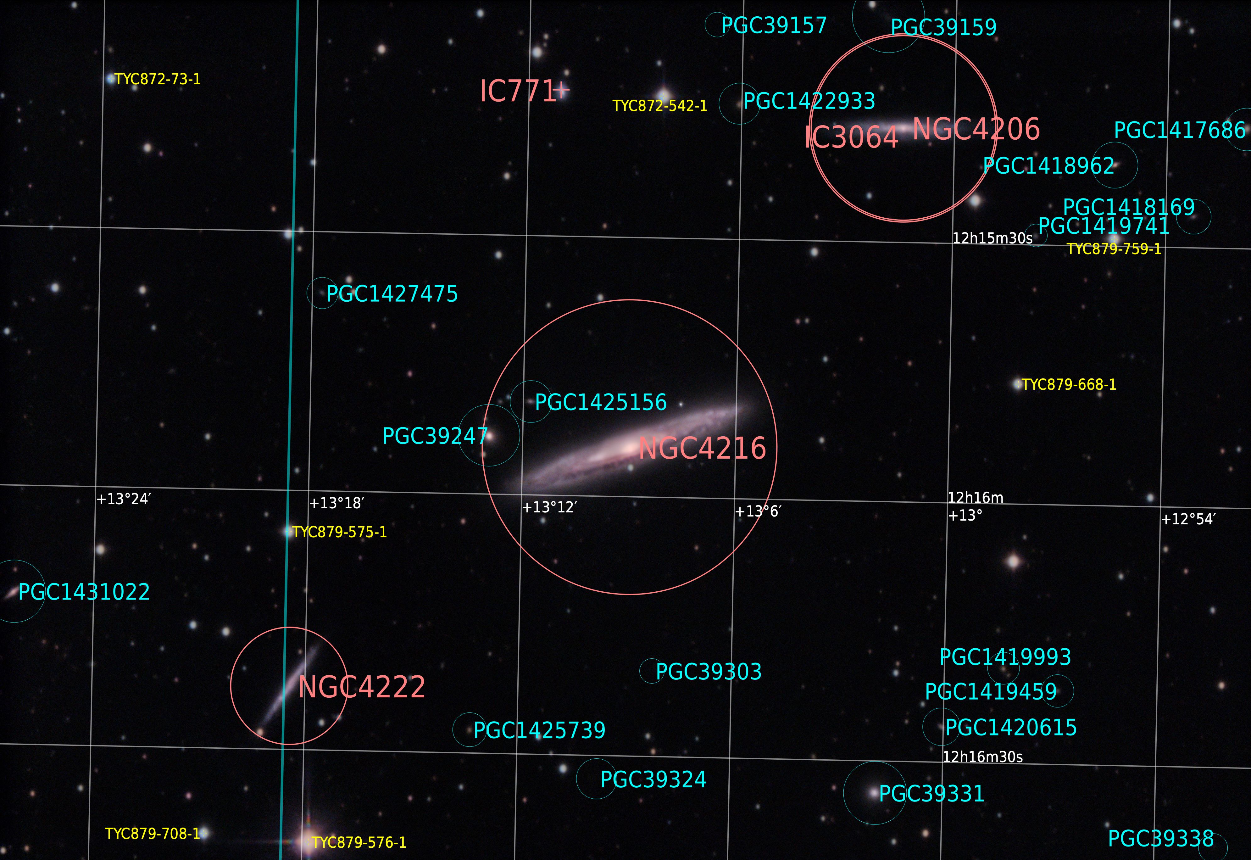 VISAC銀河計画(その1): NGC4216、NGC4206、NGC4222 : ほしぞloveログ
