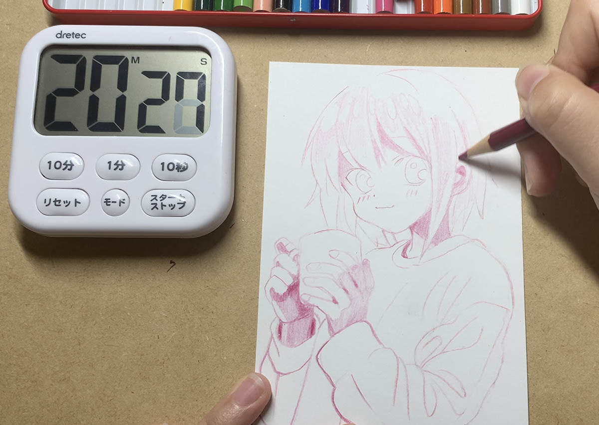 色鉛筆 1時間で女の子のイラストを描いてみた ワンドロ もじゃクッキー公式ブログ 色鉛筆 1時間で女の子のイラストを描いてみた ワンドロ もじゃクッキー公式ブログ