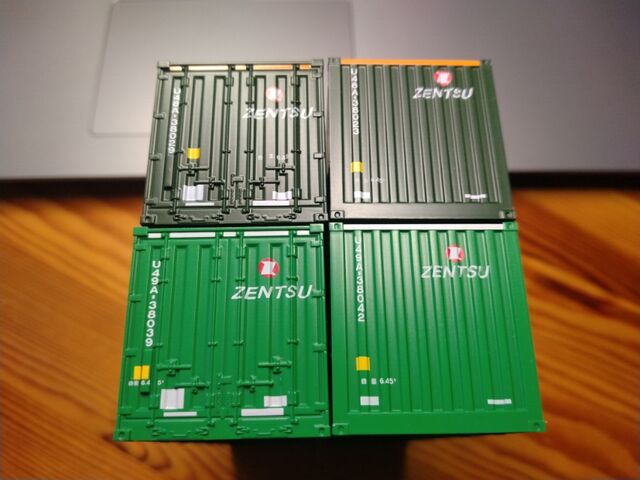 HOゲージ 緑色貨物車両 コンテナ付き HOゲージ 緑色貨物車両 コンテナ付き