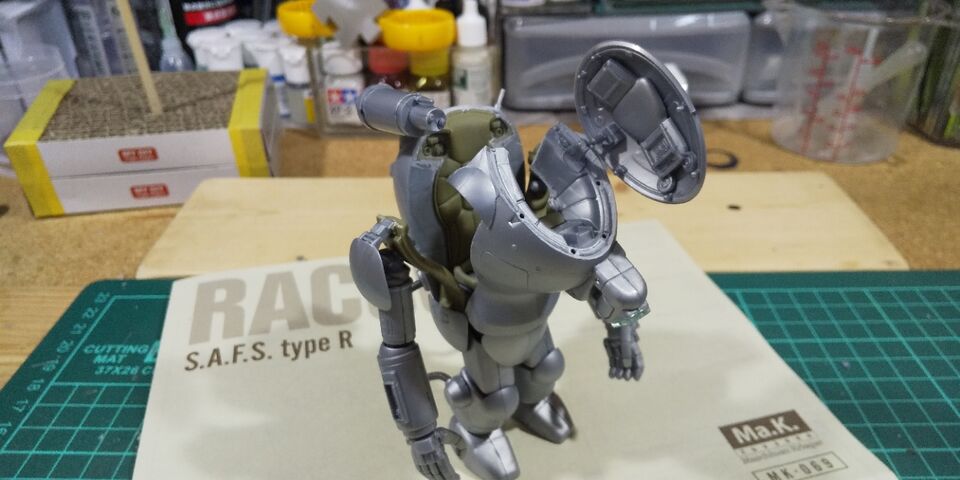 m*n様 マシーネン 1/20 Ma.k S.A.F.S フルハッチオープン改造 WAVE 1/20 S.A.F.S.Mk.IIIラプター”殻割”を作る - ナイトウモデルズ