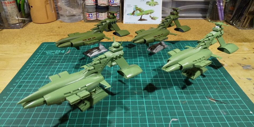 【激レア】バンダイ　バンザイ　量産型ムサイ　説明書2枚 バンダイ 旧キット 1/1200 ジオン軍巡洋艦 量産型ムサイ
