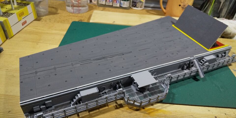 1/72 CVN No.4カタパルトデッキ&キャットウォーク 塗装1