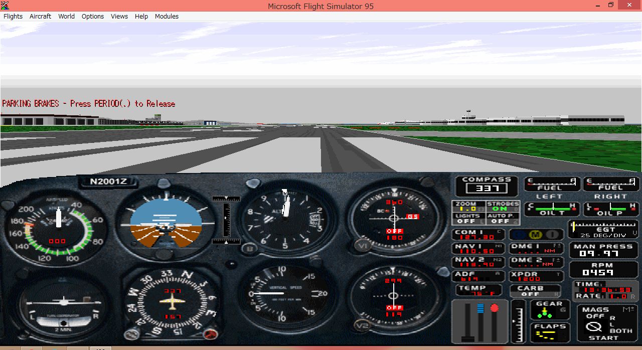 模型好きの御本尊たち:「Flight Simulator95」64bit環境でリアル天気。
