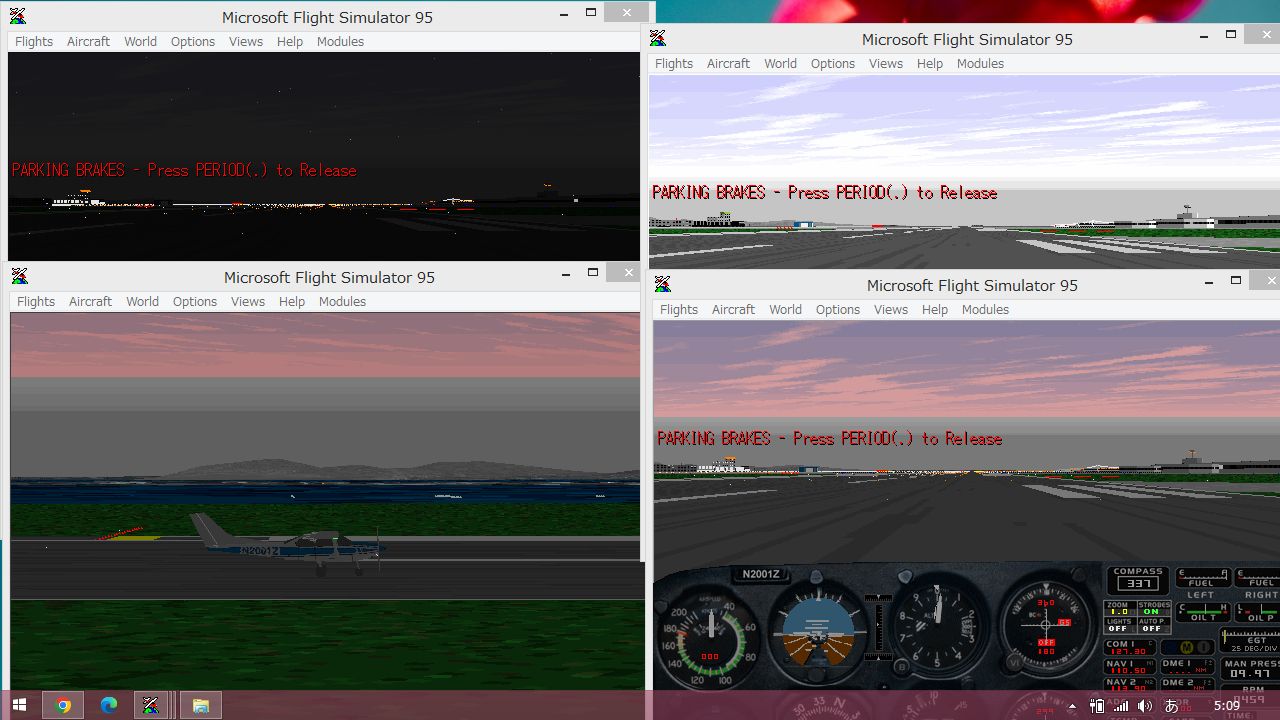 模型好きの御本尊たち:「Flight Simulator95」64bit環境でリアル天気。