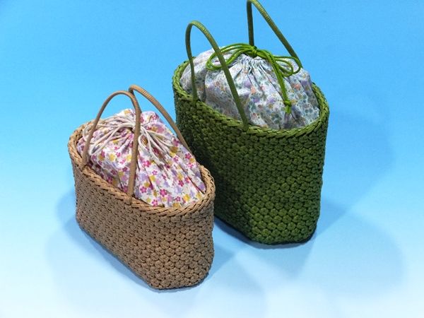 エコクラフト 花結び編みバックの編み方 手作り大好き生活記