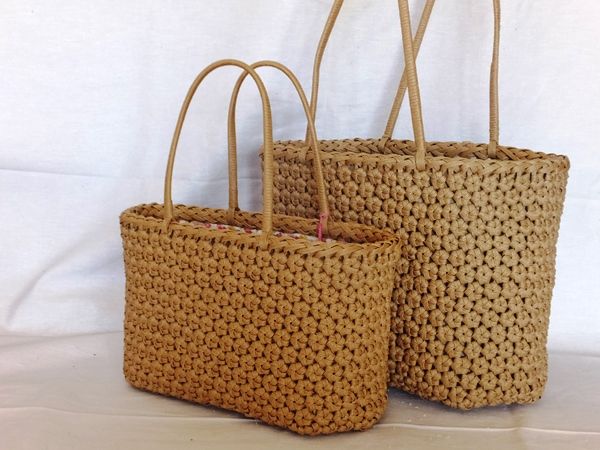 エコクラフト 花結びバックの巾着の作り方 手作り大好き生活記