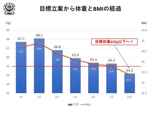 体重とBMIの経過 (1)