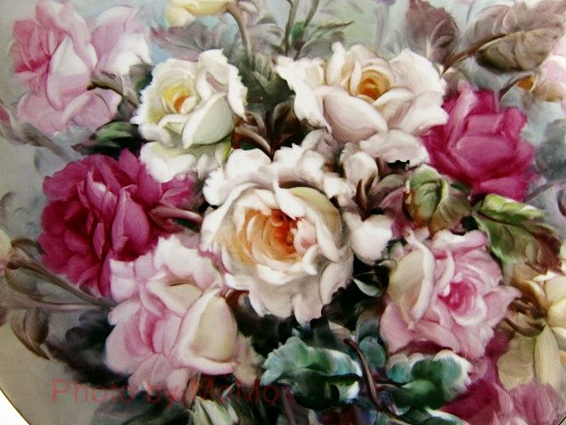 市ノ木慶治氏が描いた薔薇飾り皿 近代輸出陶磁器に魅せられて 市ノ木慶治氏が描いた薔薇飾り皿 近代輸出陶磁器に魅せられて