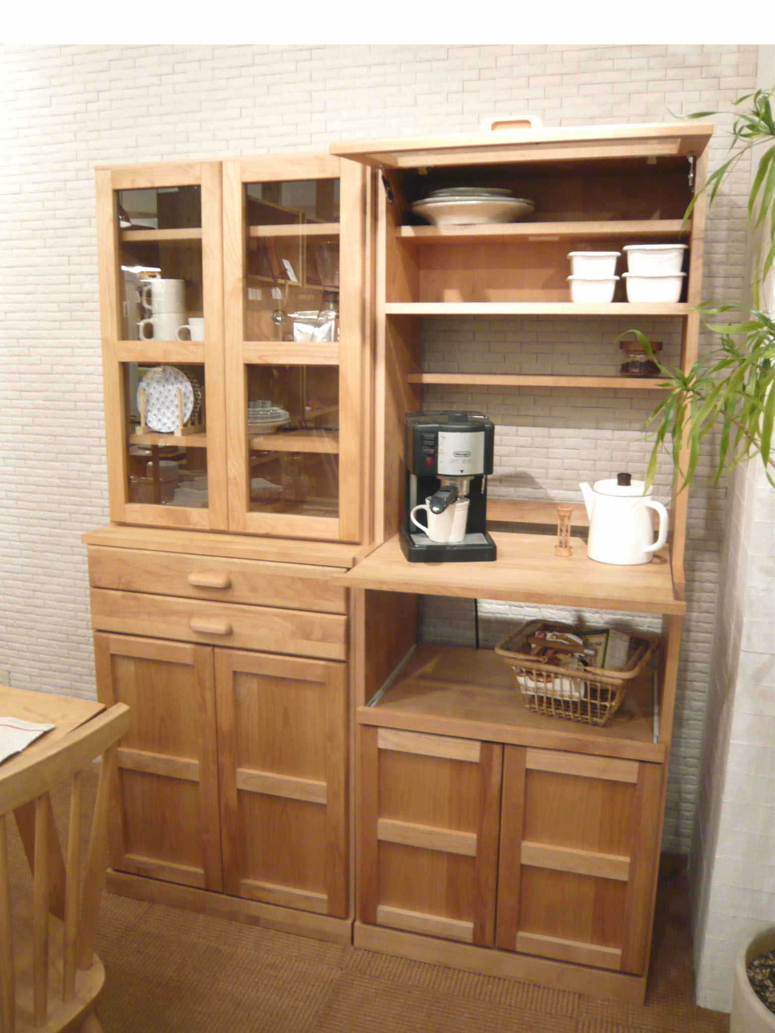 モモナチュラルVIBO 60 COUNTER 木製キャビネット VIBO CUPBOARD