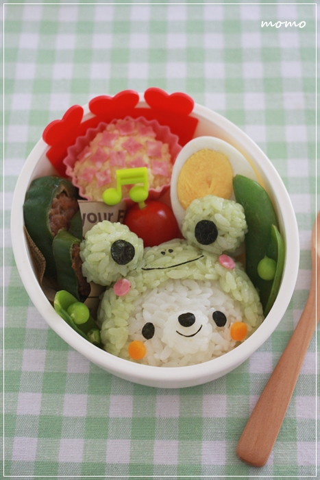 カエルのかぶりものキャラのお弁当 キャラ弁 Momo S Obentou キャラ弁 Powered By ライブドアブログ