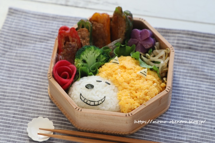 スヌーピーのアフロ鬼さん弁当 節分キャラ弁 高速動画あり Momo S Obentou キャラ弁 Powered By ライブドアブログ