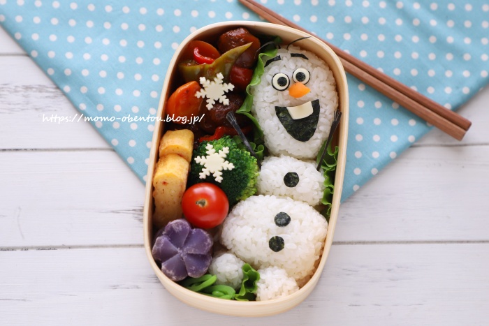 アナと雪の女王 オラフのお弁当＊キャラ弁[高速動画あり