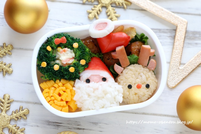 キャラ弁動画レシピ コロコロサンタさんとトナカイさんのクリスマス弁当 キャラ弁 Momo S Obentou キャラ弁 Powered By ライブドアブログ