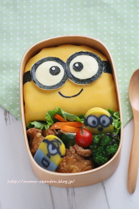 簡単ミニオン ボブのオムライス弁当 キャラ弁レシピあり Momo S Obentou キャラ弁 Powered By ライブドアブログ