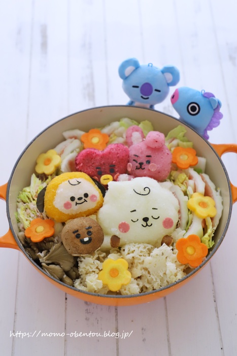 大根おろしアートでbt21のみぞれ鍋 キャラ鍋 デコ鍋 Momo S Obentou キャラ弁 Powered By ライブドアブログ