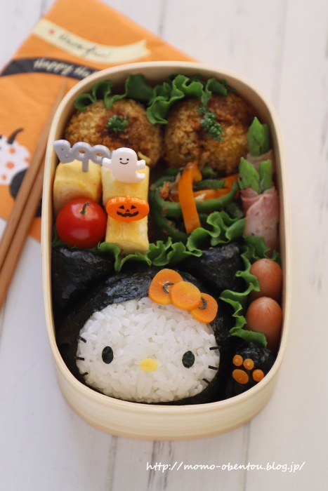 黒猫キティちゃん弁当 ハロウィンキャラ弁 高速動画あり Momo S Obentou キャラ弁 Powered By ライブドアブログ
