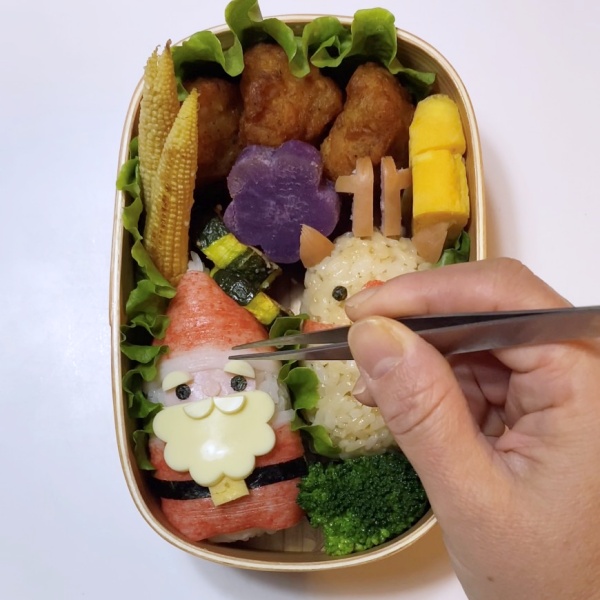 【オーダー用】遠足②くまさんと俵&シマエナガおにぎりお弁当 カッティングダイ オーダー用】遠足②くまさんと俵&シマエナガおにぎりお弁当