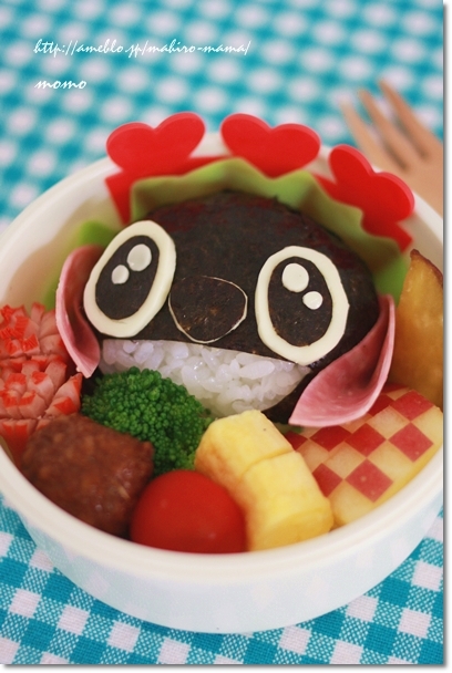 スティッチ海苔ver.のお弁当♪ : momo's obentou＊キャラ弁