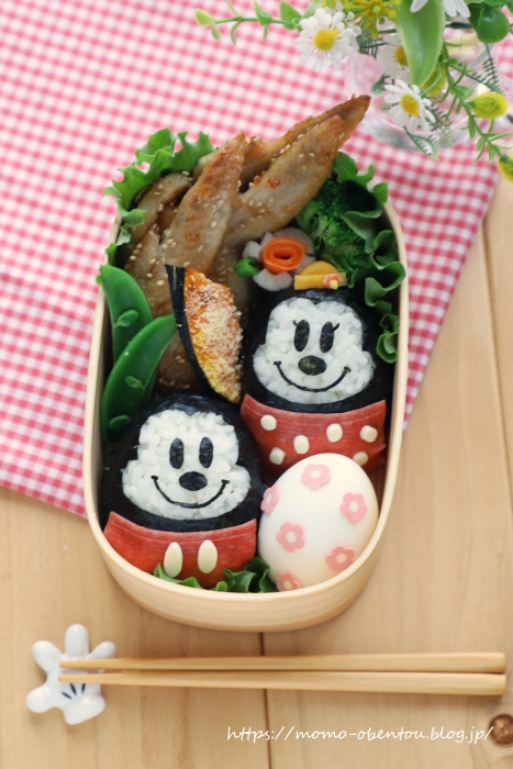 ミッキー＆ミニーのイースター弁当＊キャラ弁[高速動画あり