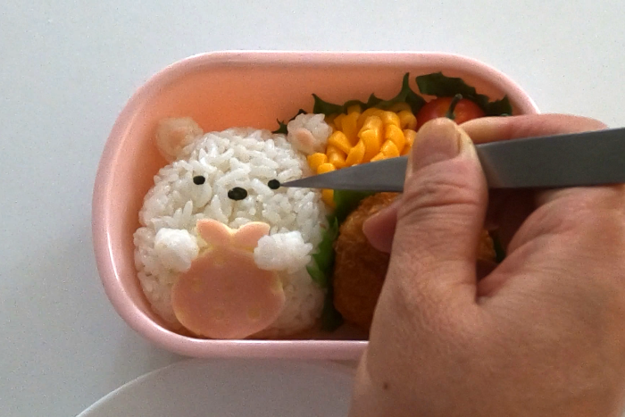 キャラ弁レシピ動画 すみっコぐらし しろくまのお弁当 ふろしき とんかつも Momo S Obentou キャラ弁 Powered By ライブドアブログ