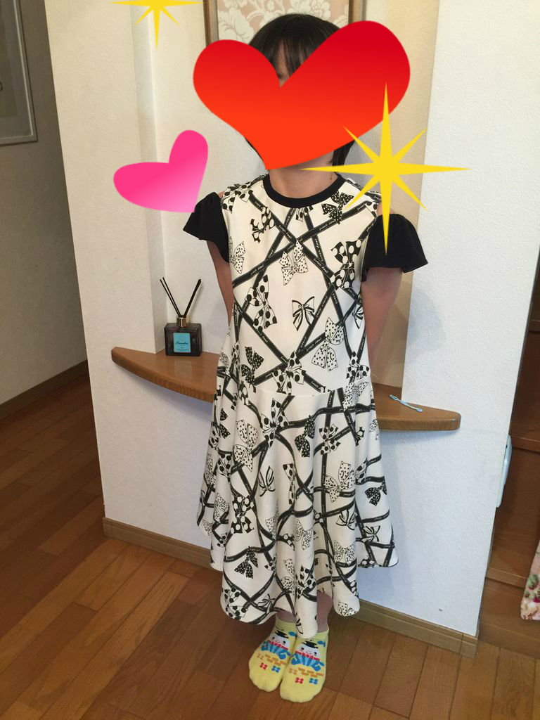 Milimiliさんの 4種の袖tシャツ ワンピースセット でオープンショルダーワンピースタイプを作成 娘にも大好評 かいももママ