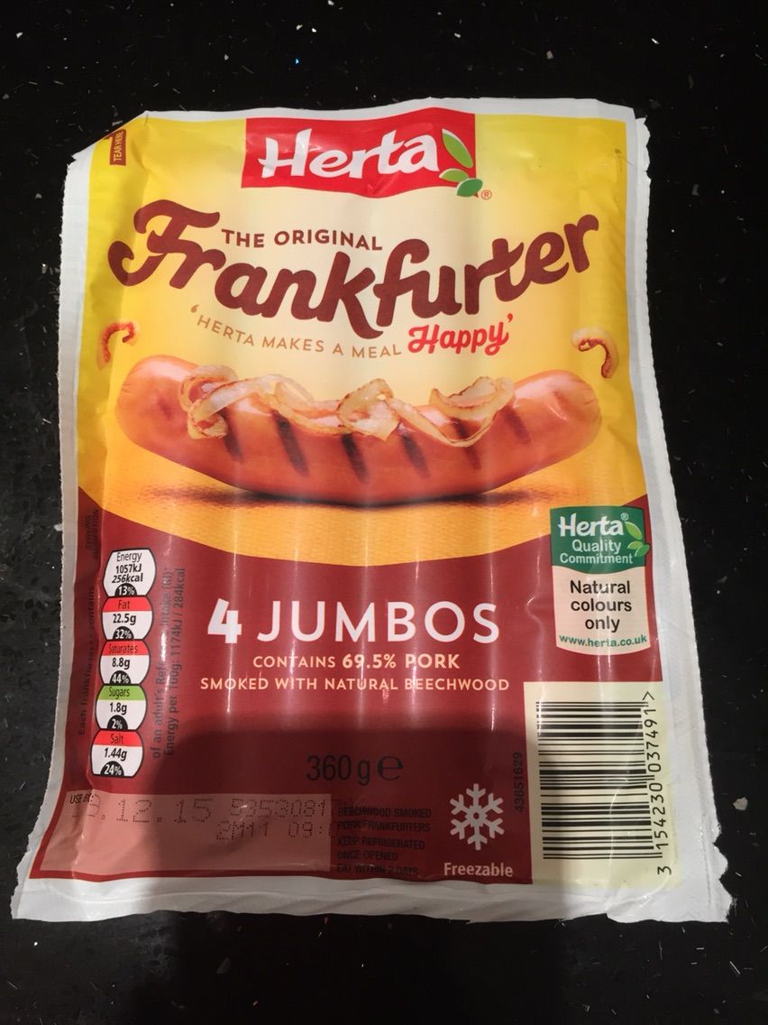 Hertaのfrankfurter フランクフルトソーセージ 4 Jumbos ロンドンのスーパーを喰らう Hertaのfrankfurter フランクフルトソーセージ 4 Jumbos ロンドンのスーパーを喰らう