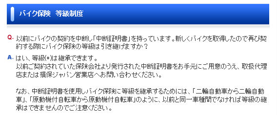 任意保険の中断証明書 モモンハン日記