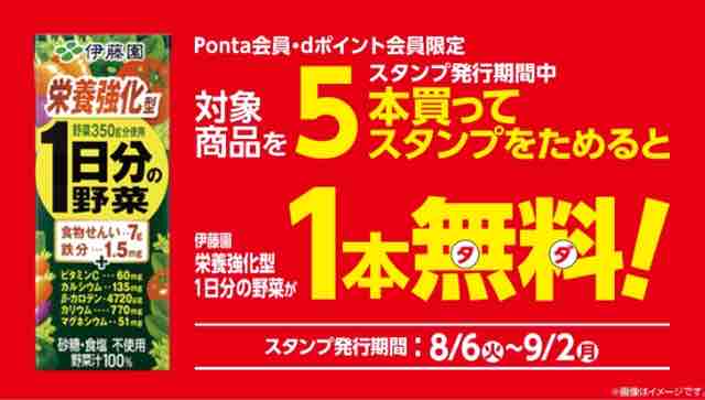 キャンペーン速報 リピーターに朗報 ローソンで伊藤園の野菜飲料を5本買うと1本無料 19年8 6 火 節約と副収入で貯金を増やすブログ 目指せ金持ちライフ