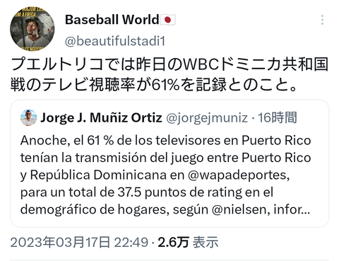 識者「WBCで盛り上がっているのは日本だけ」→結果