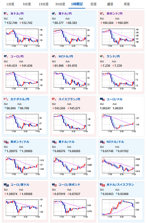 【相場】欧州市場オープン後も特に目立った材料は出ておらず　１ドル１３２円台後半